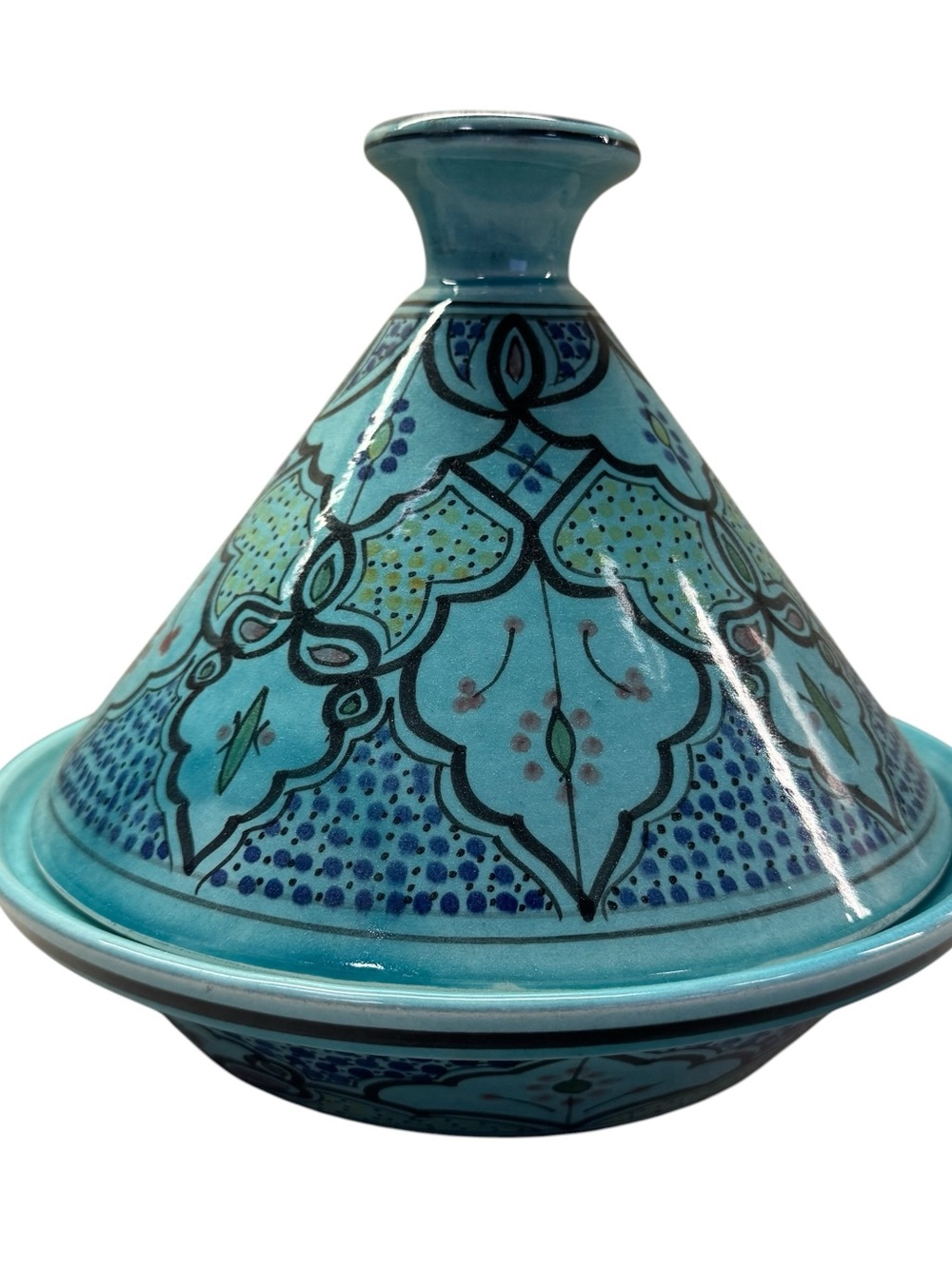 Unisa Turquoise and Blue Decorative Ceramic Tagine